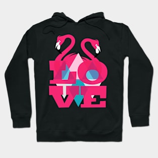 Birds - Pink Flamingos in Love Hoodie